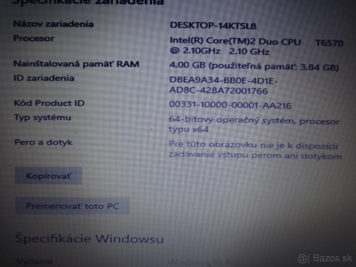 Predám notebook Lenovo ThinkPad SL510 - 8