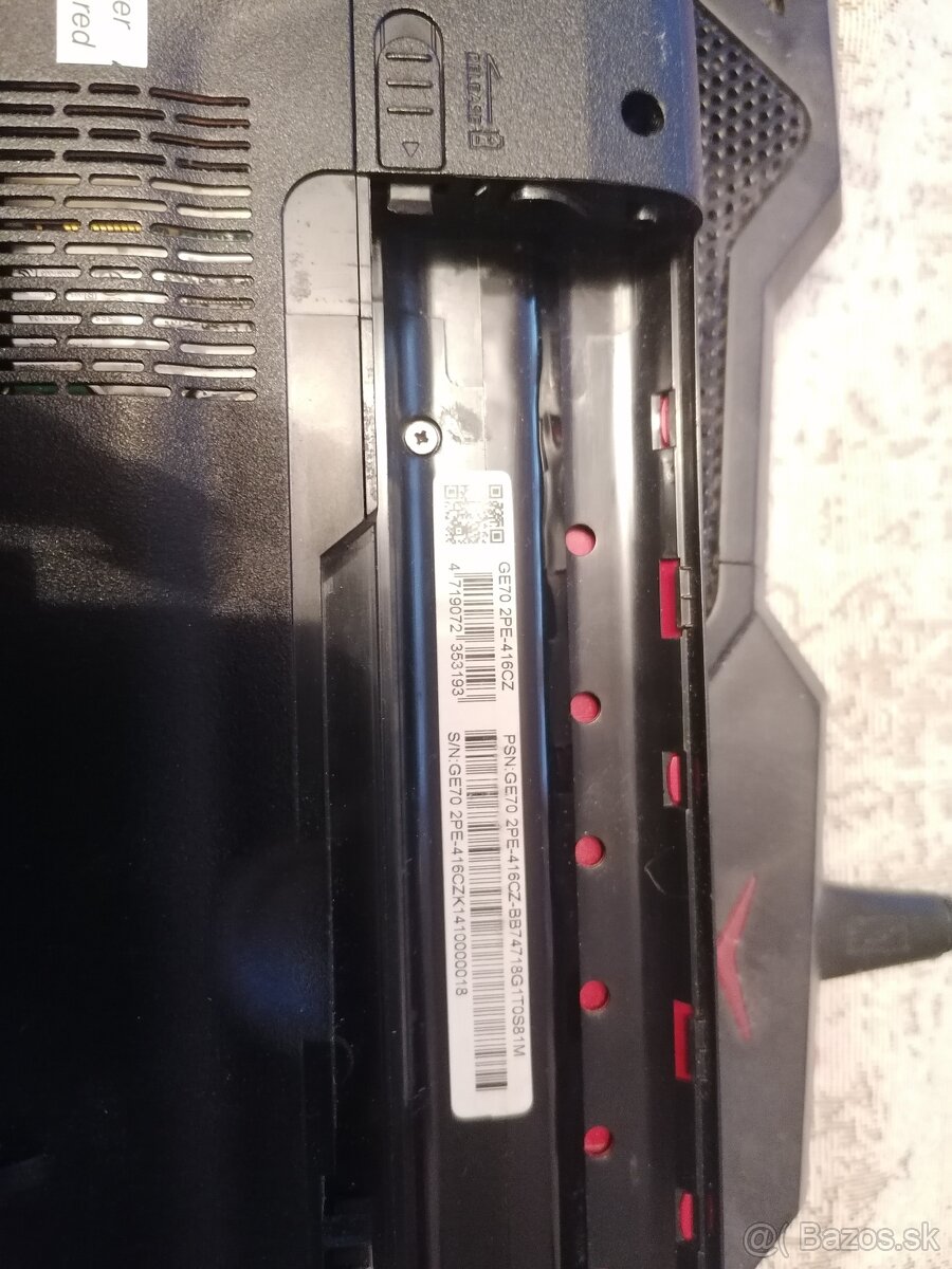 Predám 17,3" Hráčsky notebook MSI GE70-2PE. - 8