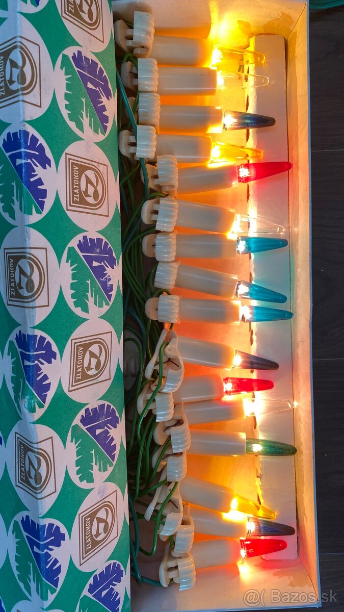 Retro vianočné svetielka aj s náhradnými žiarovkami - 8