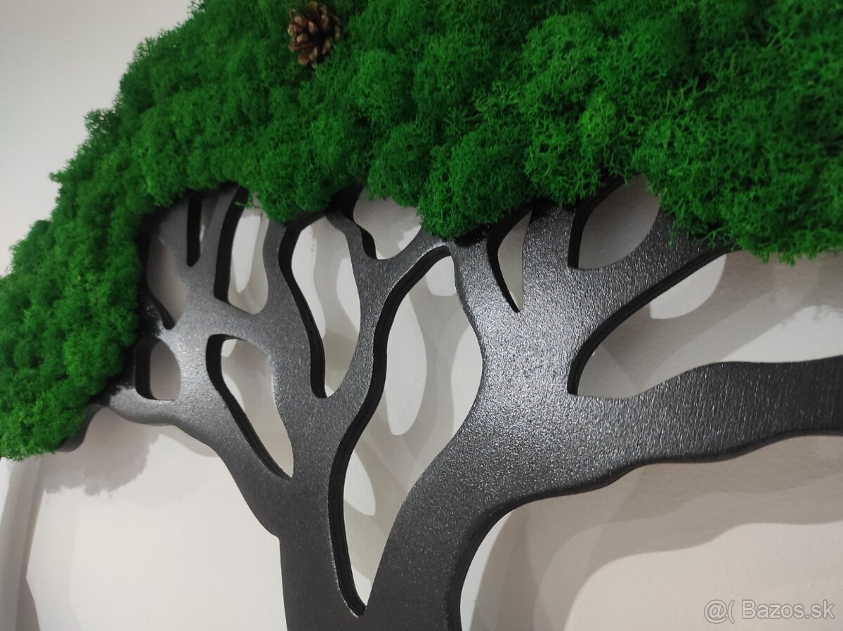 Predám obraz z machu: Strom šťastia (Ø80 cm) - 8