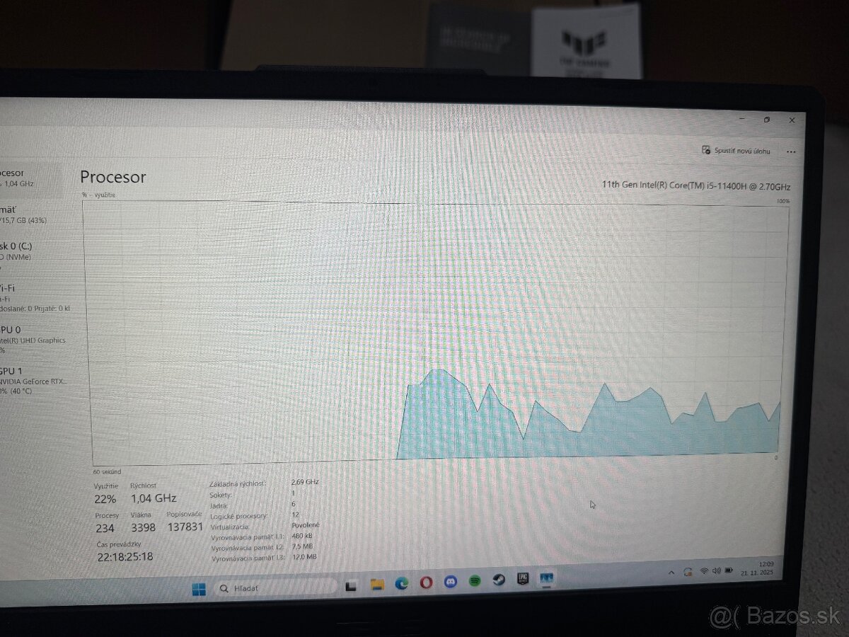 Asus TUF Gaming F15 herný notebook - 8