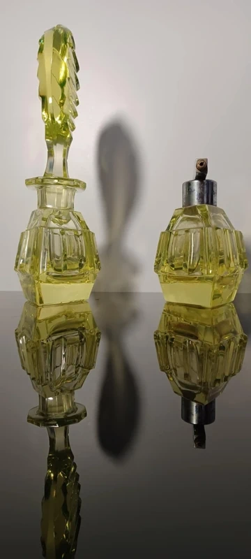 Krásna uranová Art Deco súprava - 8