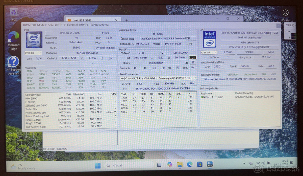 Predám notebook HP EliteBook 840 G4 + zdroj - 8