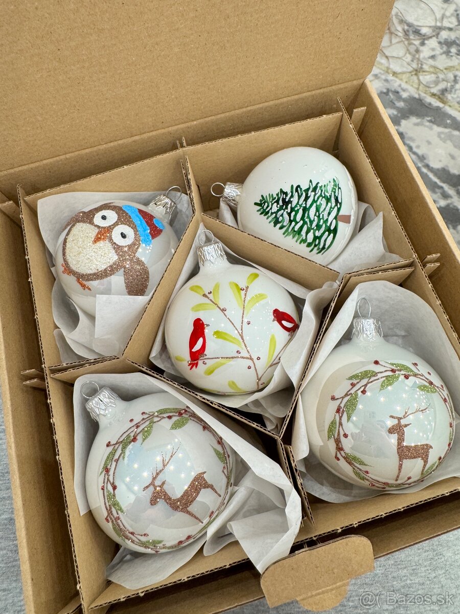 Vianočné ozdoby , vianočné sklenené gule - 8