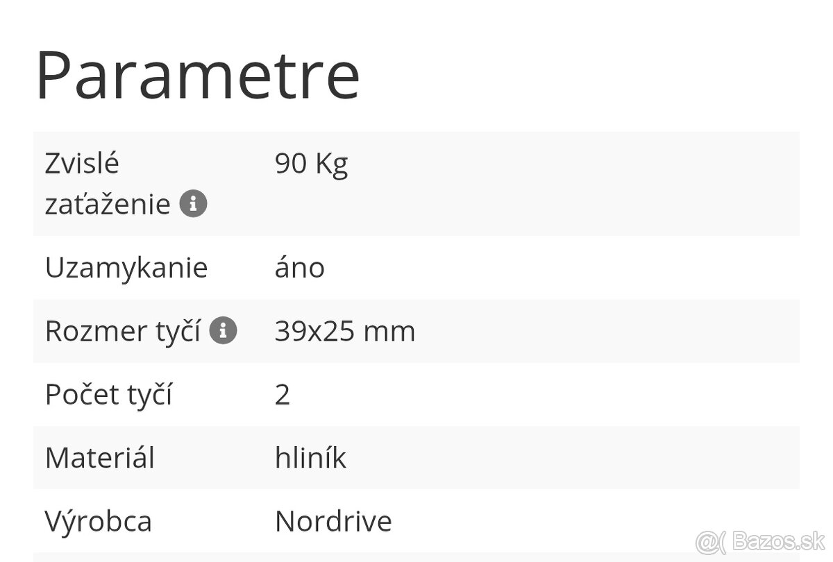 Strešné nosiče (priečniky) NORDRIVE - 8