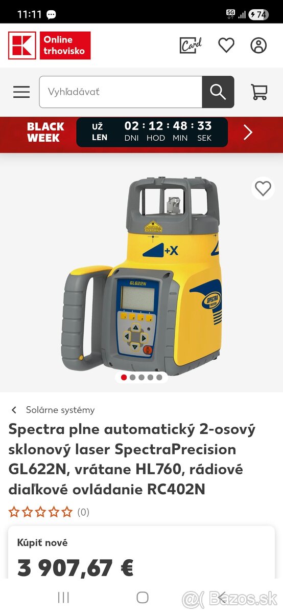 Predam rotačný laser Spektra GL622N - 8