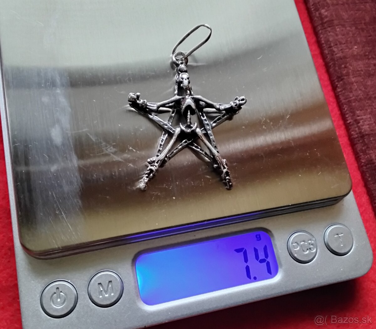 Stary strieborny popolnik, privesok - 8