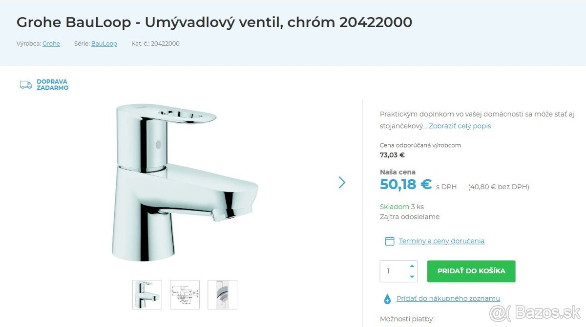 Batéria Grohe BauLoop 2042200 - 8