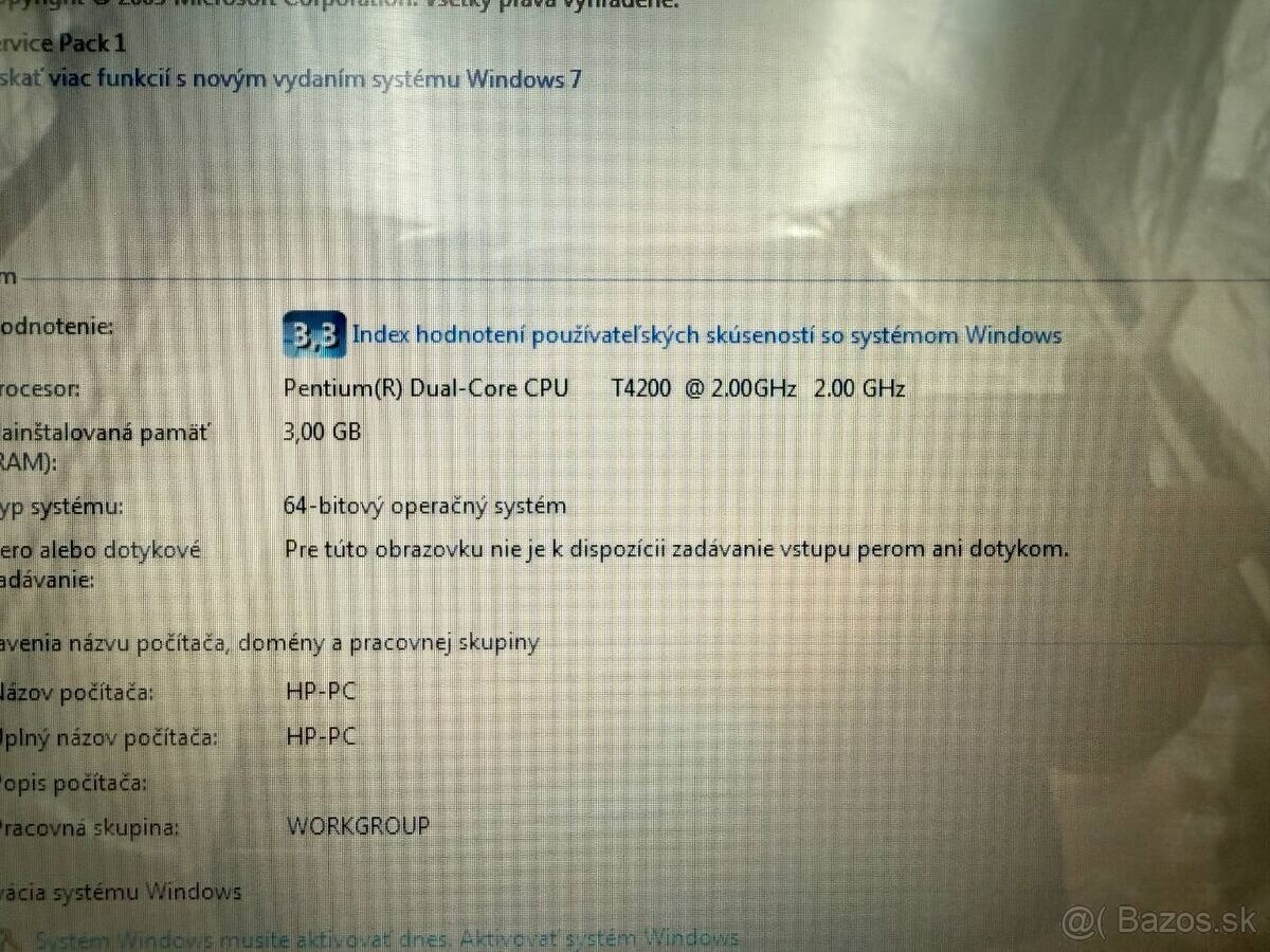 Notebook Compaq Presario CQ61 / 160GB HDD / Win 7 Pro - 8