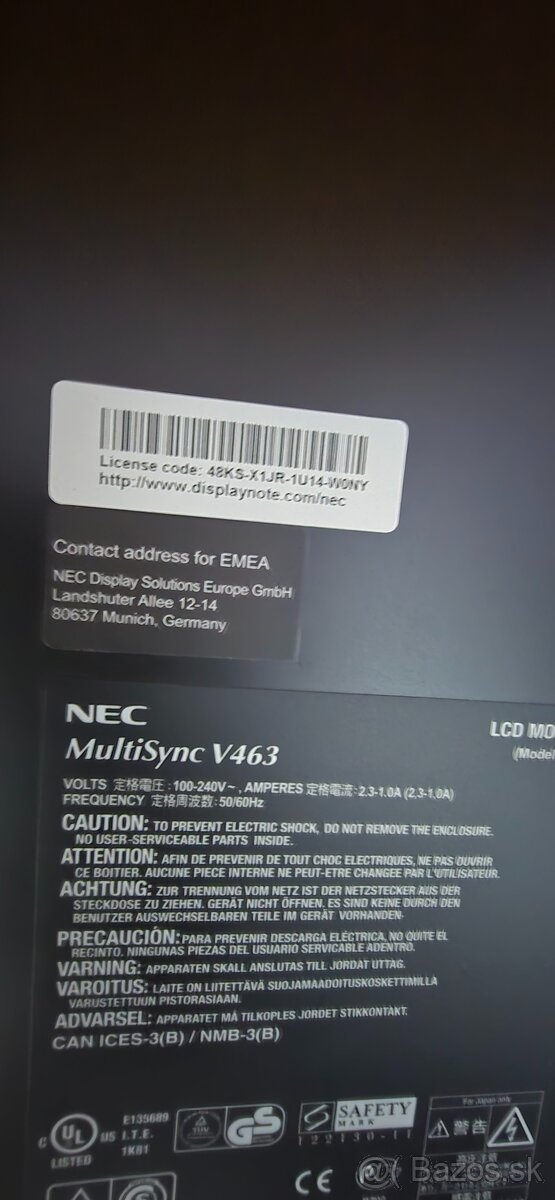 NEC MultiSync V463 Veľkoformátový monitor - 8