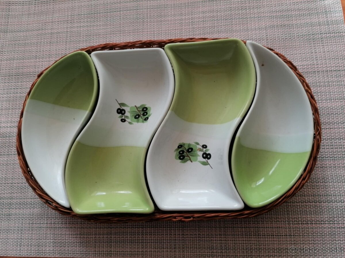 Čajová súprava, porcelánové misky, poháre - 8