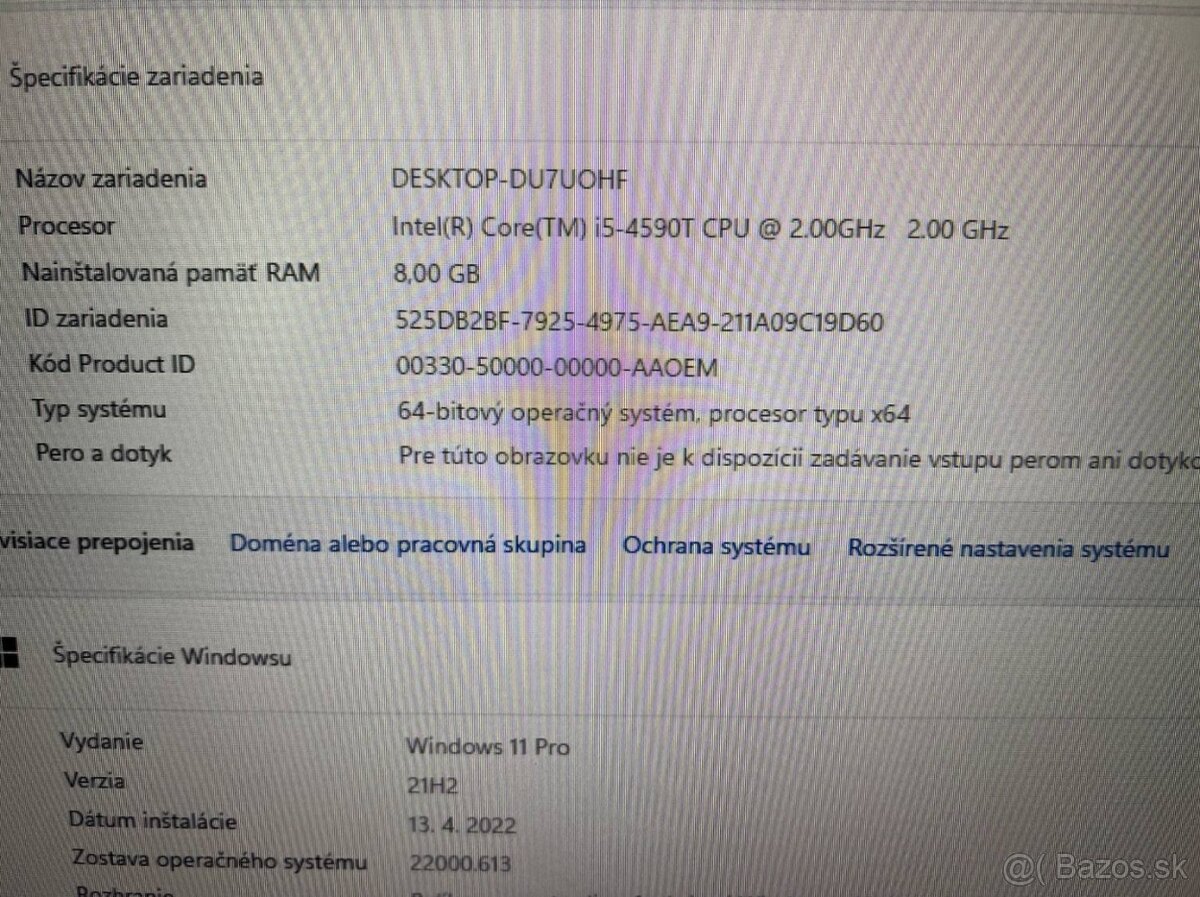 Mini počítač Dell.Intel i5-4590T 4x2,00GHz.8gb ram.250g SSD - 8