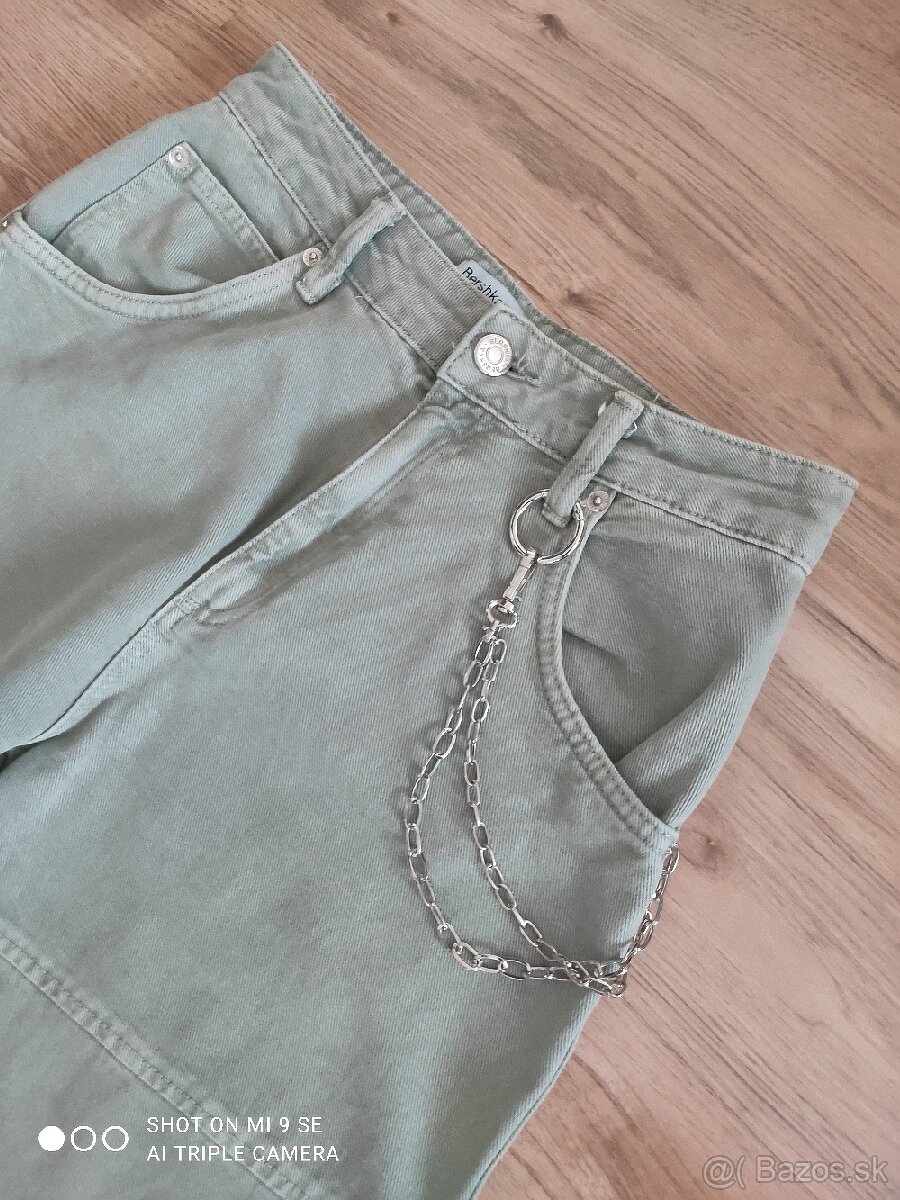 Vojenské nohavice s retiazkou Bershka 36 nové - 8