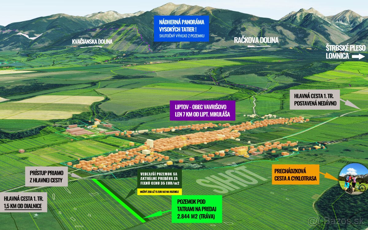 2844m2 pozemok LIPTOV TATRY, pri Hlavnej CESTE a SIEŤACH - 8