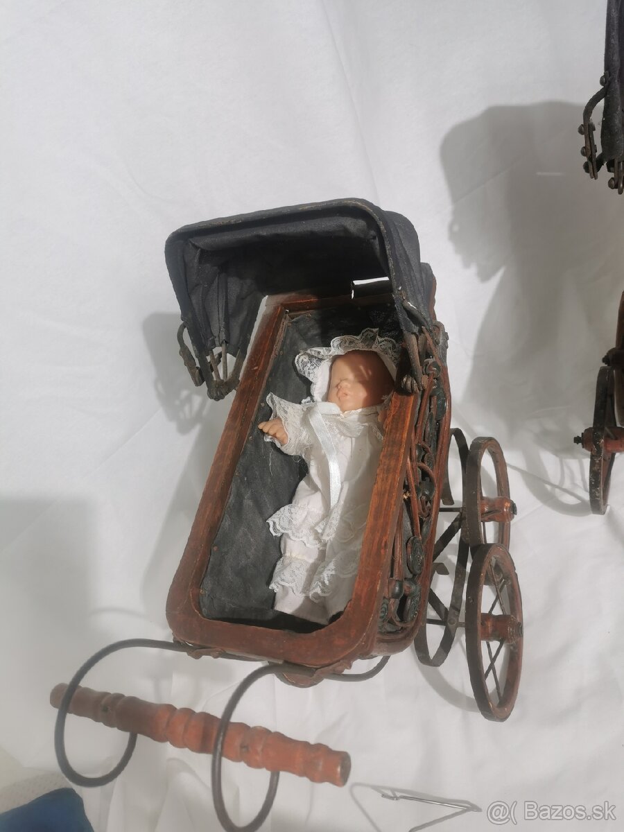 Starožitný kočík, kočík pre bábiky - 8
