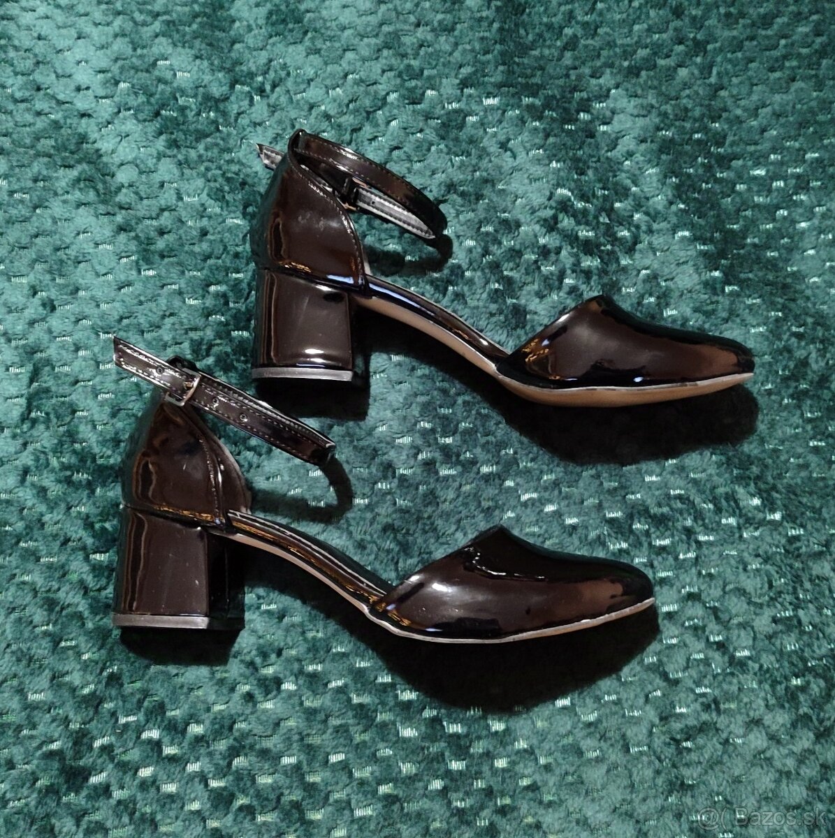 NOVÉ Čierne lakované lodičky, veľ. 37 - 8