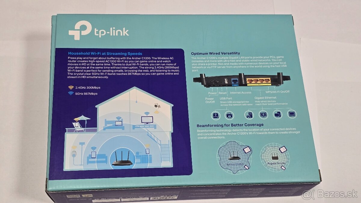 Router TP-Link Archer C1200, 867 Mbps na 5GHz a 2,4Ghz - 8