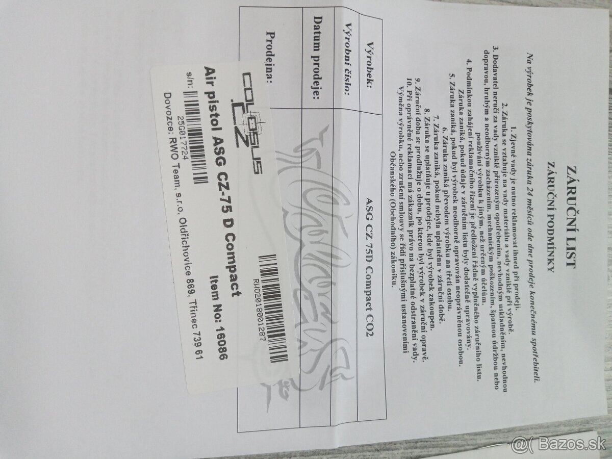 CO2 CZ 75D compact BB 4.5mm - 8