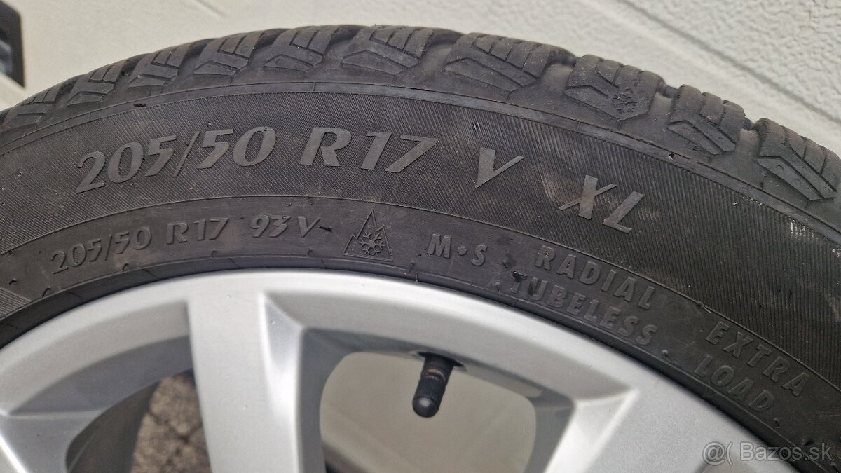 Zimná ALU VW sada 205/50 R17 , 5x112, VW Golf Vll - 8