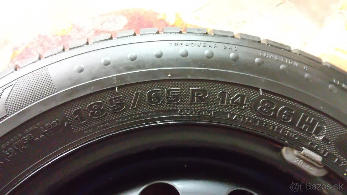 Predám pneu 185/65 R14 s diskom 4×108 - 8
