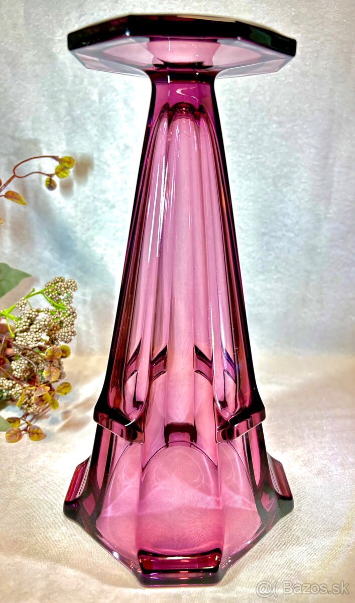 Fialová uranova vaza ART Deco top stav - 8