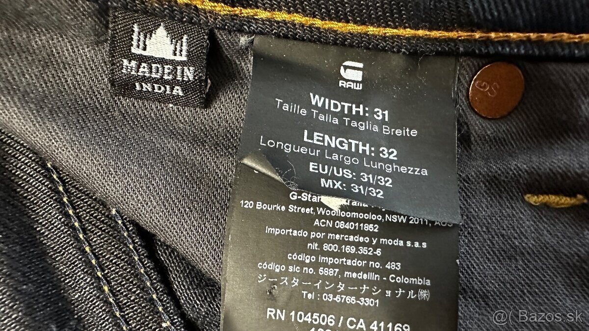 Nové pánske,kvalitné džínsy G STAR RAW 3301 - 31/32 - 8