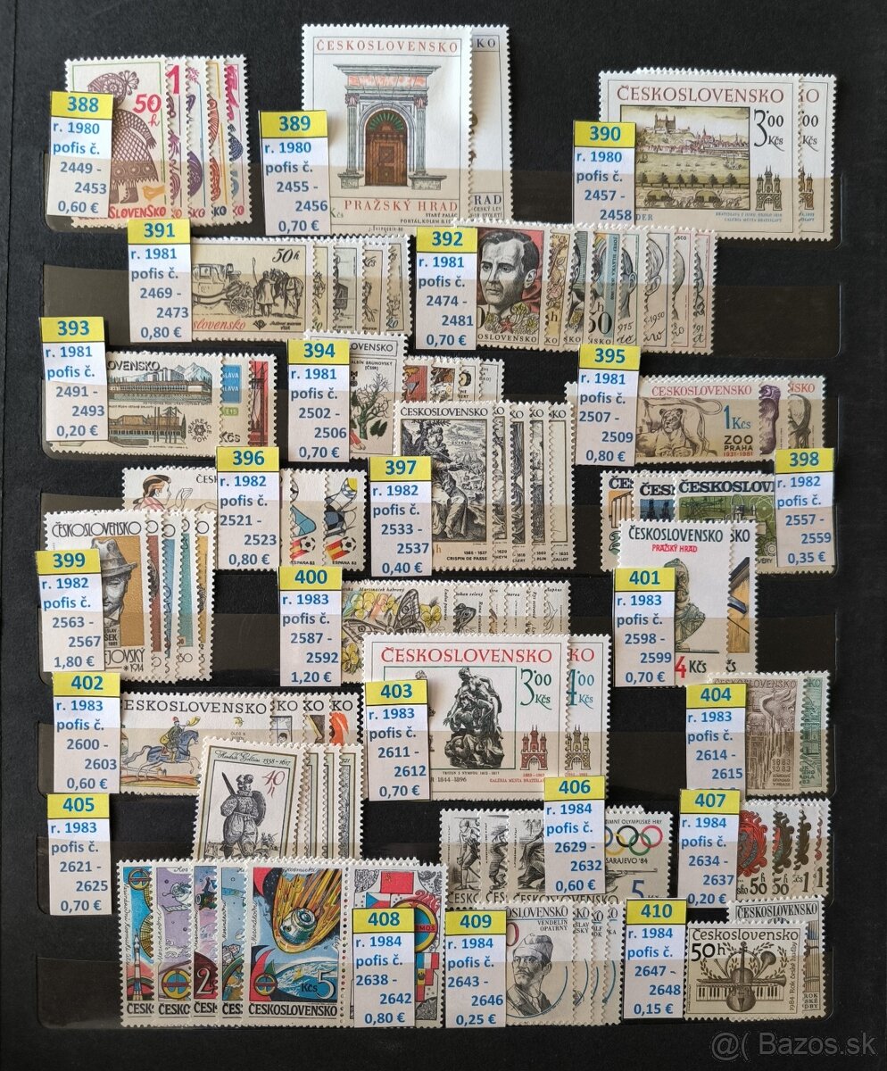 Poštové známky Československo - série čisté / 2 - 8