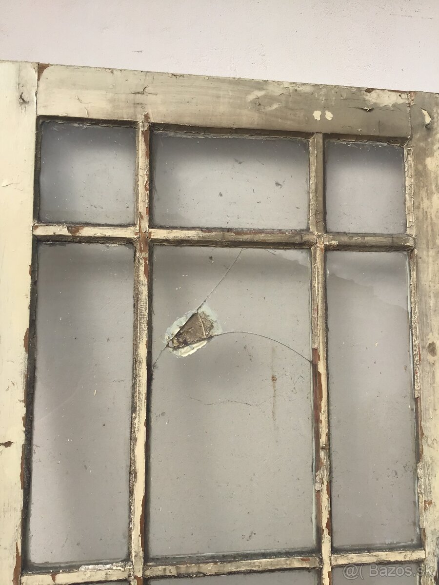 STARé DVERE 97CM PLNé AJ SO SKLOM - 8