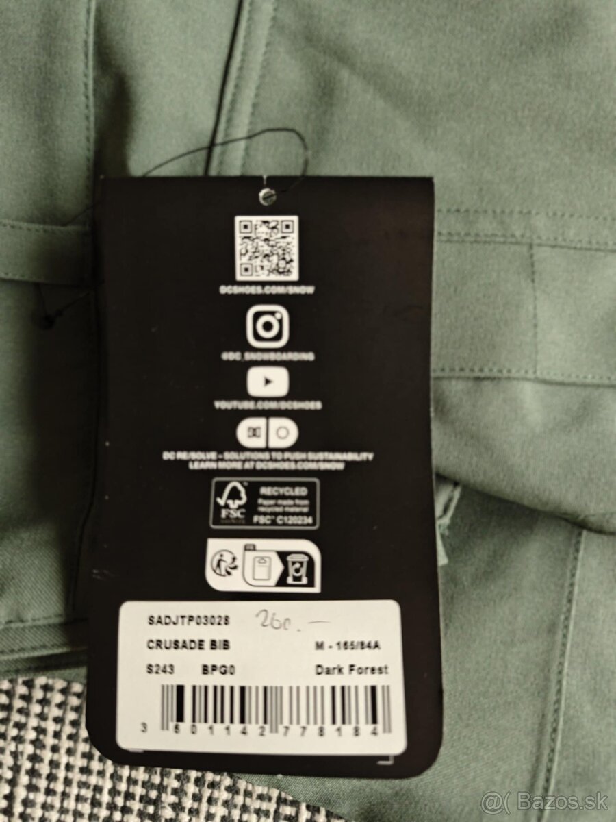 snowboardové/freeride nohavice DC CRUSADE BIB pants, nové - 8