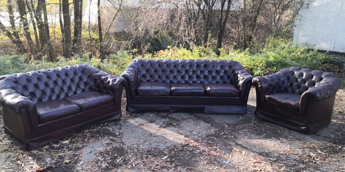 Kožená sedacia súprava 3+2+1 -CHESTERFIELD - 8