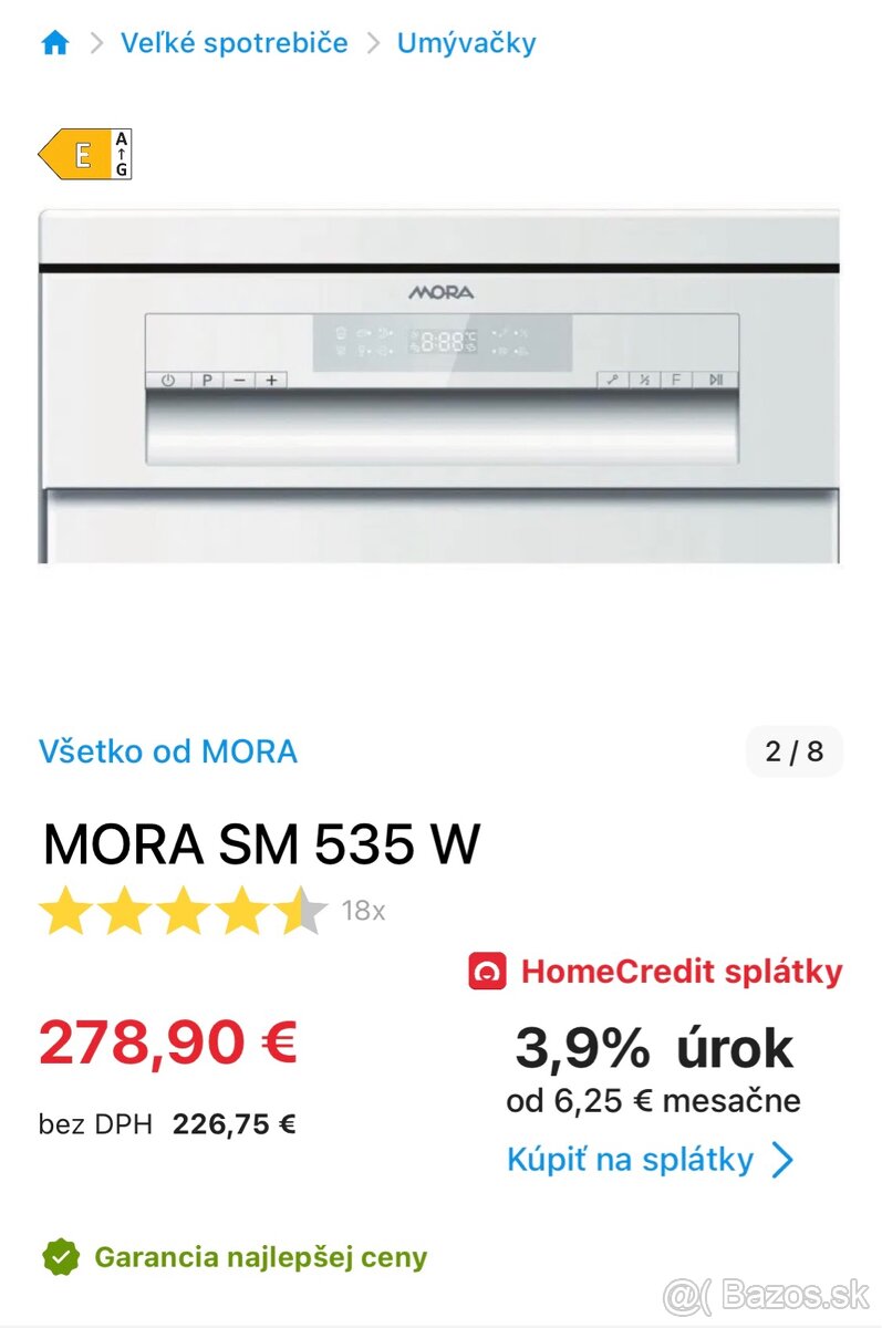 Voľne stojacia umývačka riadu MORA SM 535 W - 8