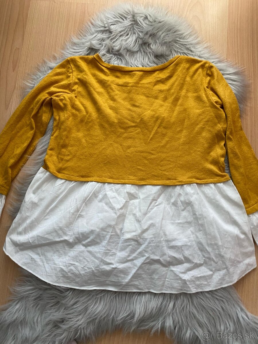 Horčicovo-biely sveter - 8