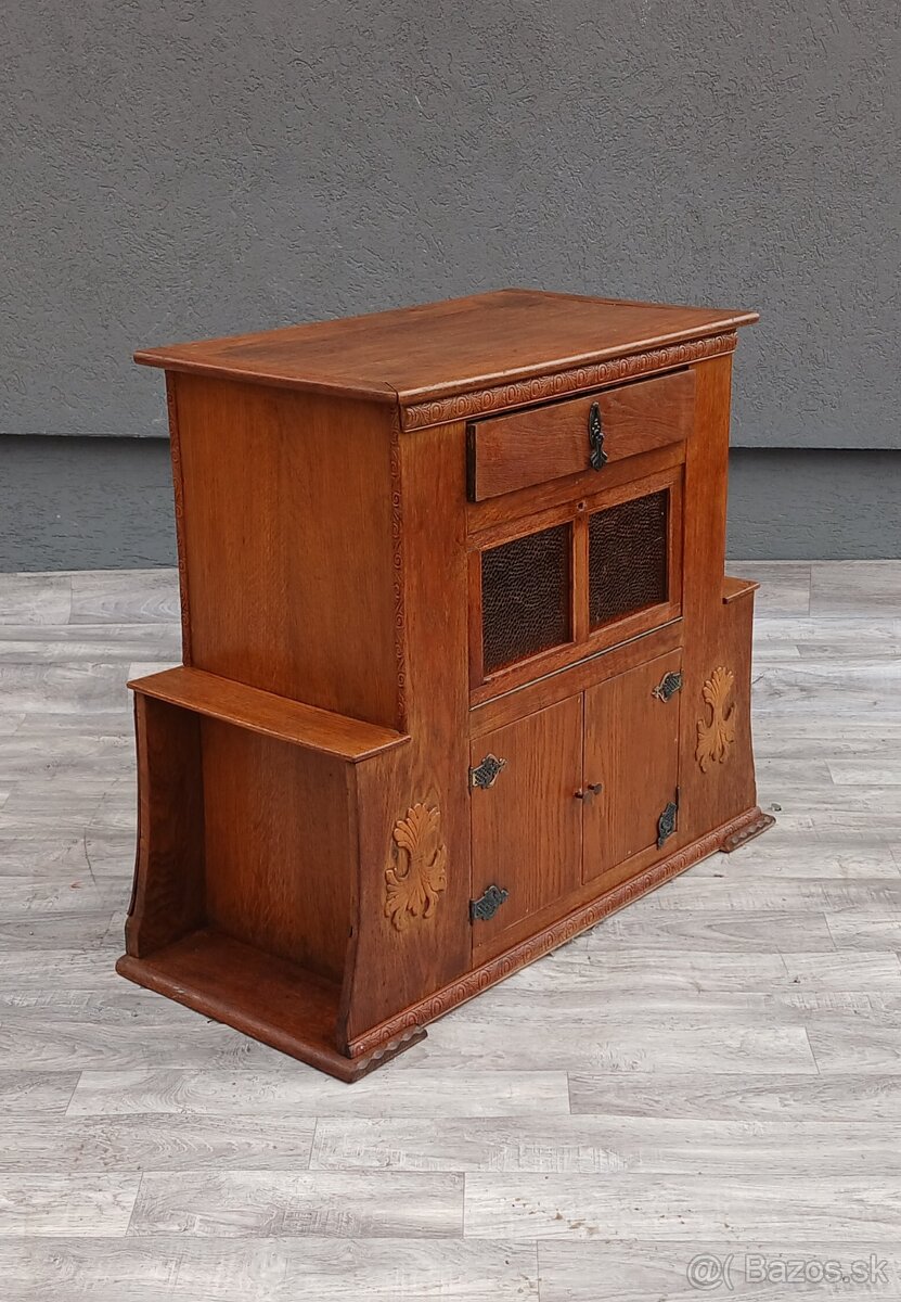 Skrinka dubová starožitná. - 8