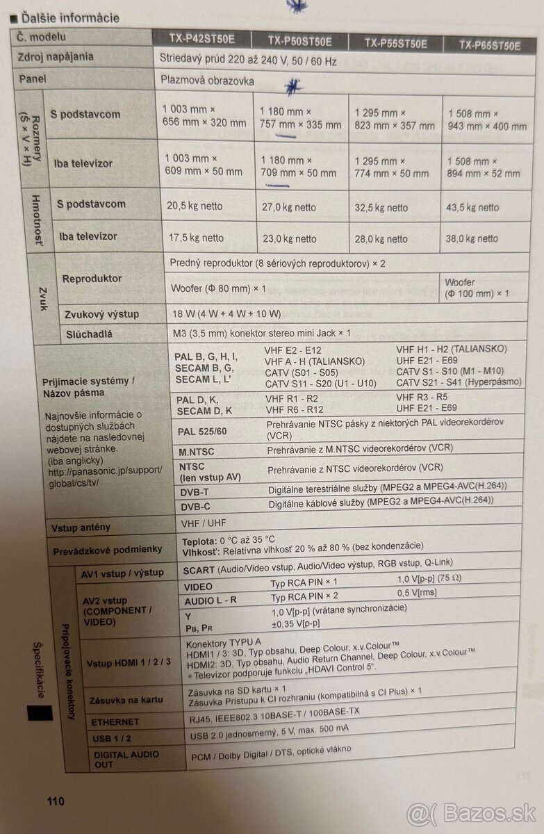 Plazmovy televizor Panasonik Viera 50 palcov - 8