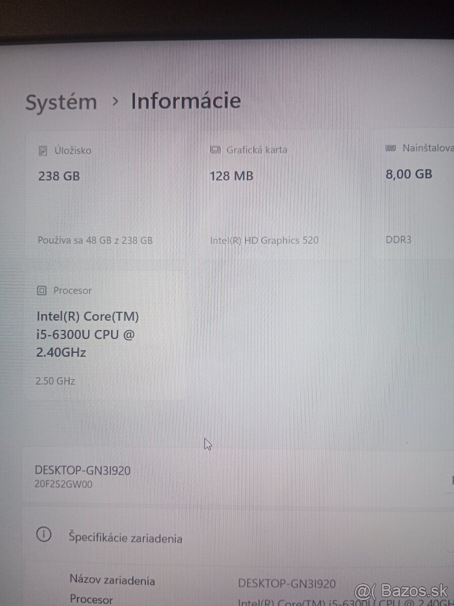 15,6" notebook Lenovo thinkpad L560 / 8GB/256GB TOP stav - 8