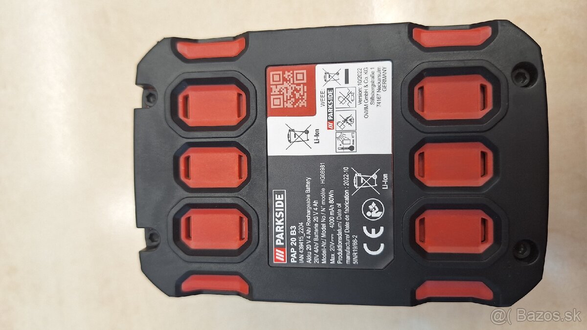 Batéria Parkside 4Ah - 8