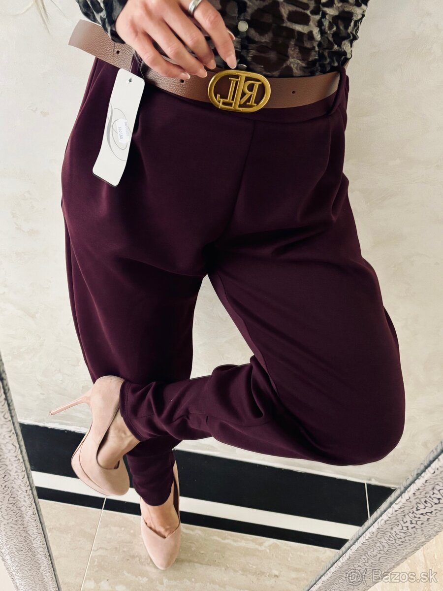 Damske mega nohavky bordo - 8