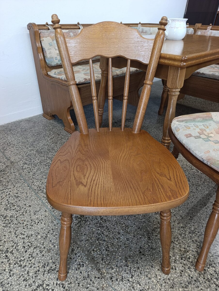 Rustikální rohový jídelní set - 8
