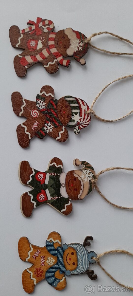 Vianočné drevené stromčeky, ozdoby - 8