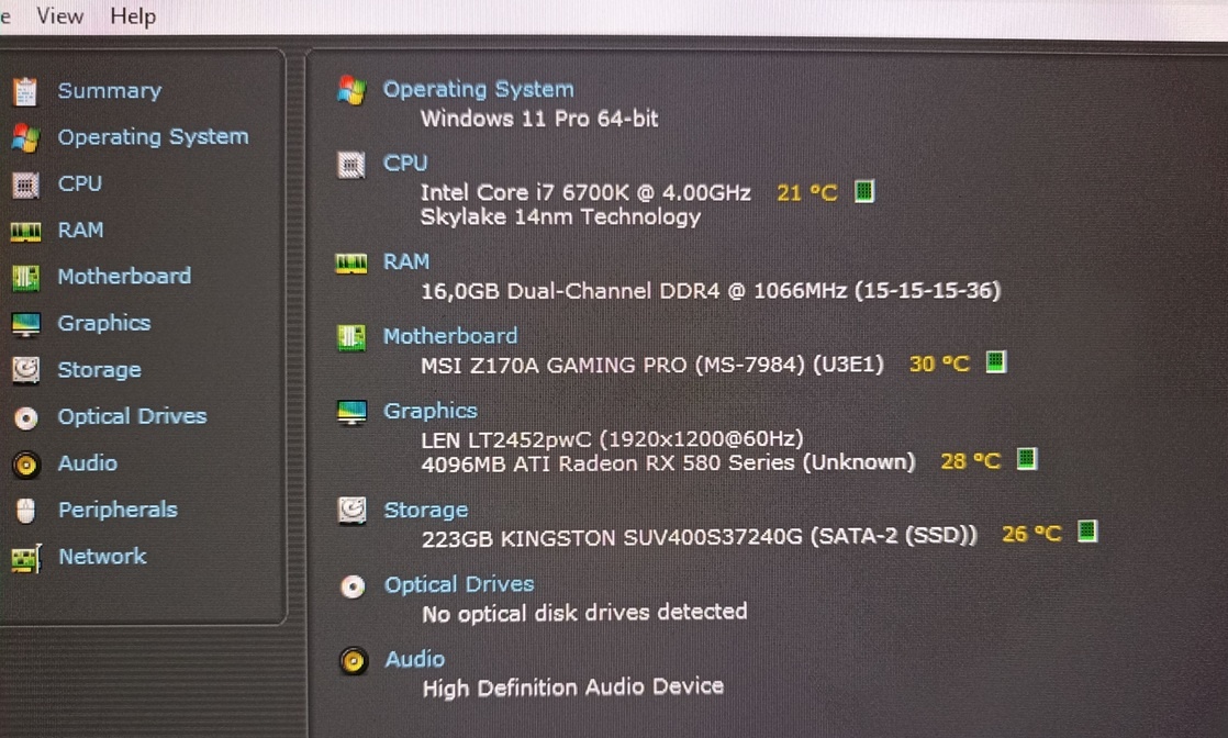 Predám herný počítač i7-6700K, 16 GB RAM, - 8