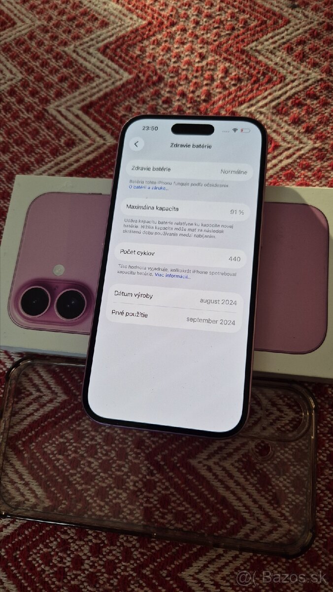 Apple iphone 16 128gb pink ako novy - 8