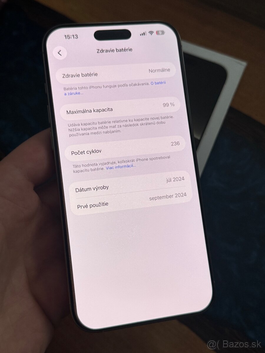 iPhone 16 Pro Max 256gb Natural 99% bateria top stav - 8