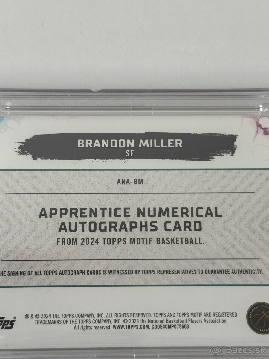 Basketbalova karticka Brandon Miller - 8