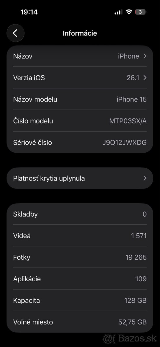 iphone 15 128GB Batéria 88% - 8