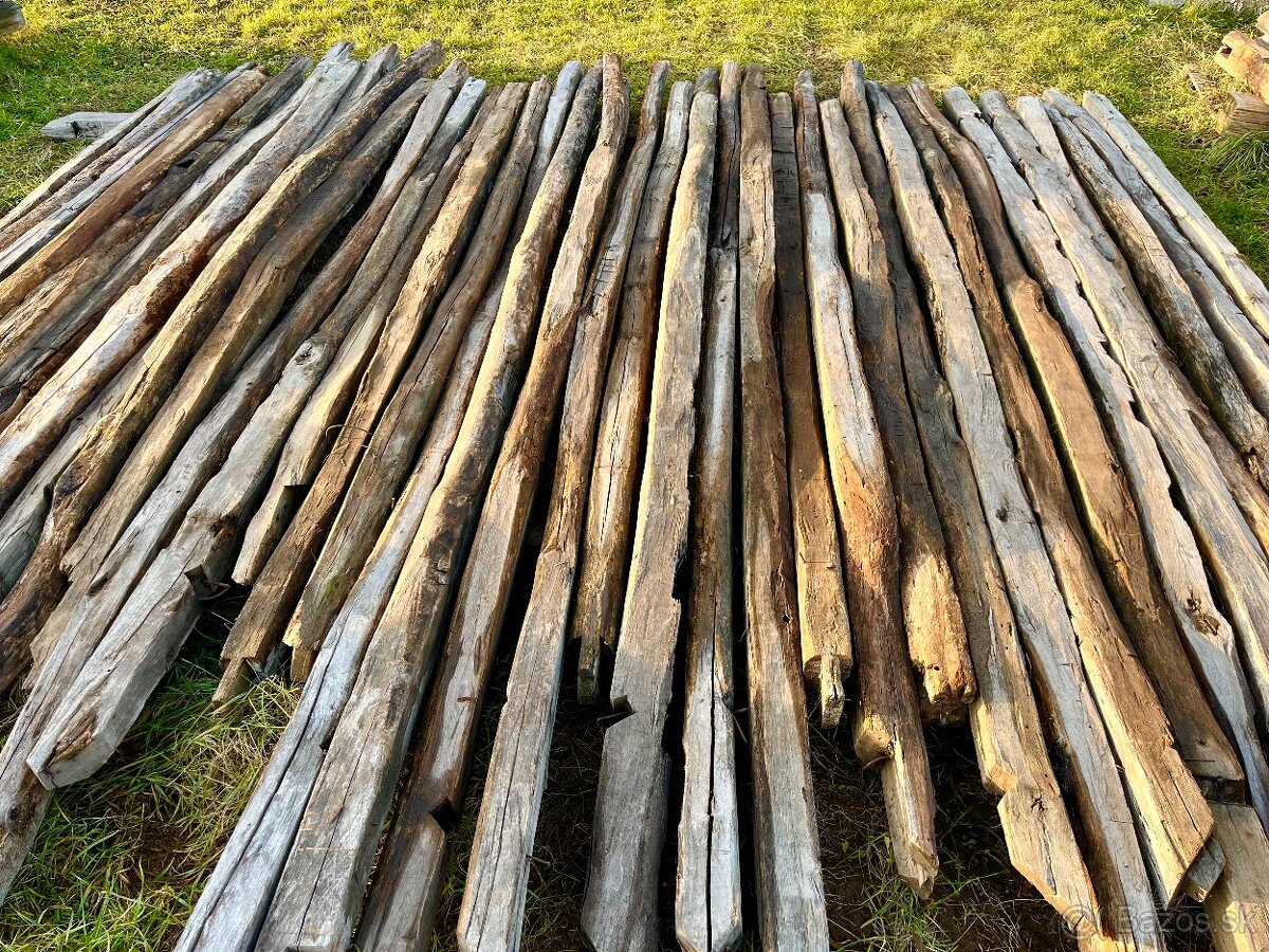 Staré dubové hranoly - ručne kresané - 8