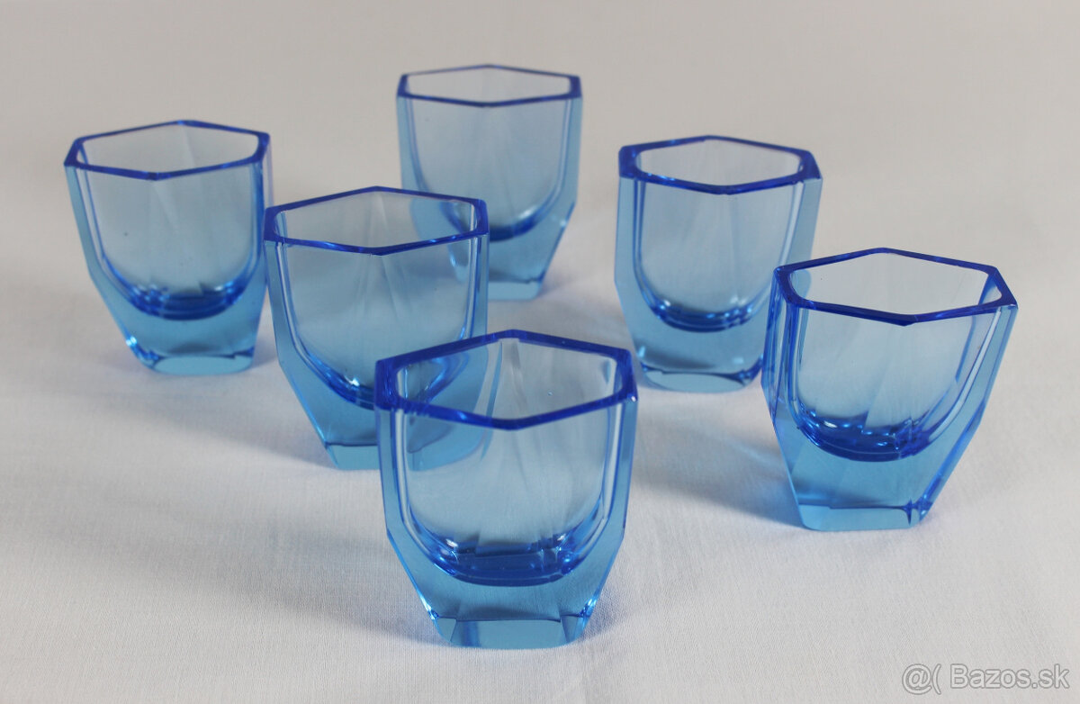 art deco likérová súprava Moser 2 - 8