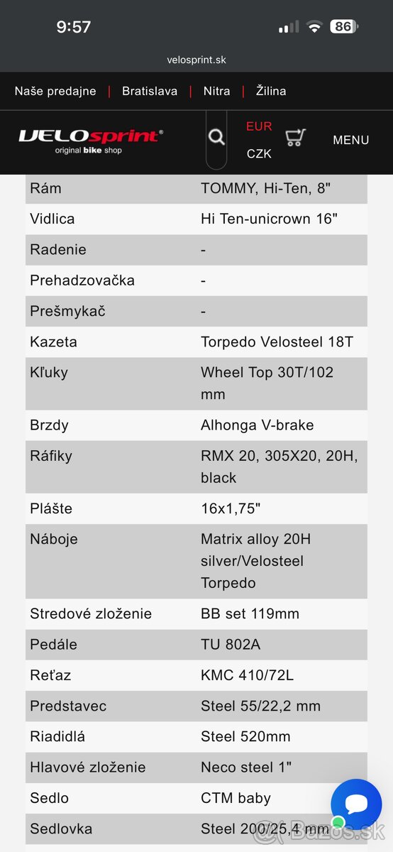 Detský bicykel CTM TOMMY - 8
