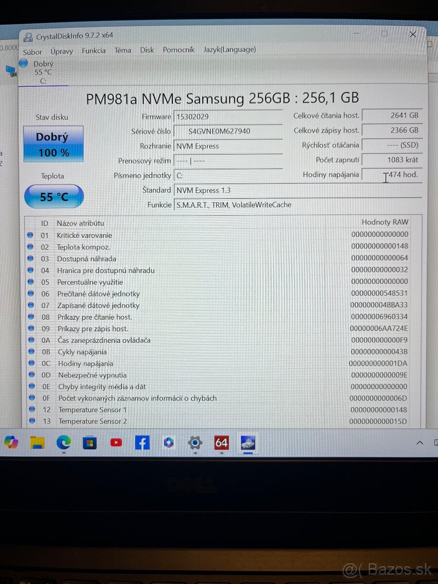 Dell/Windows 11/32GB RAM/250GB SSD disk/nová batéria/v cene - 8