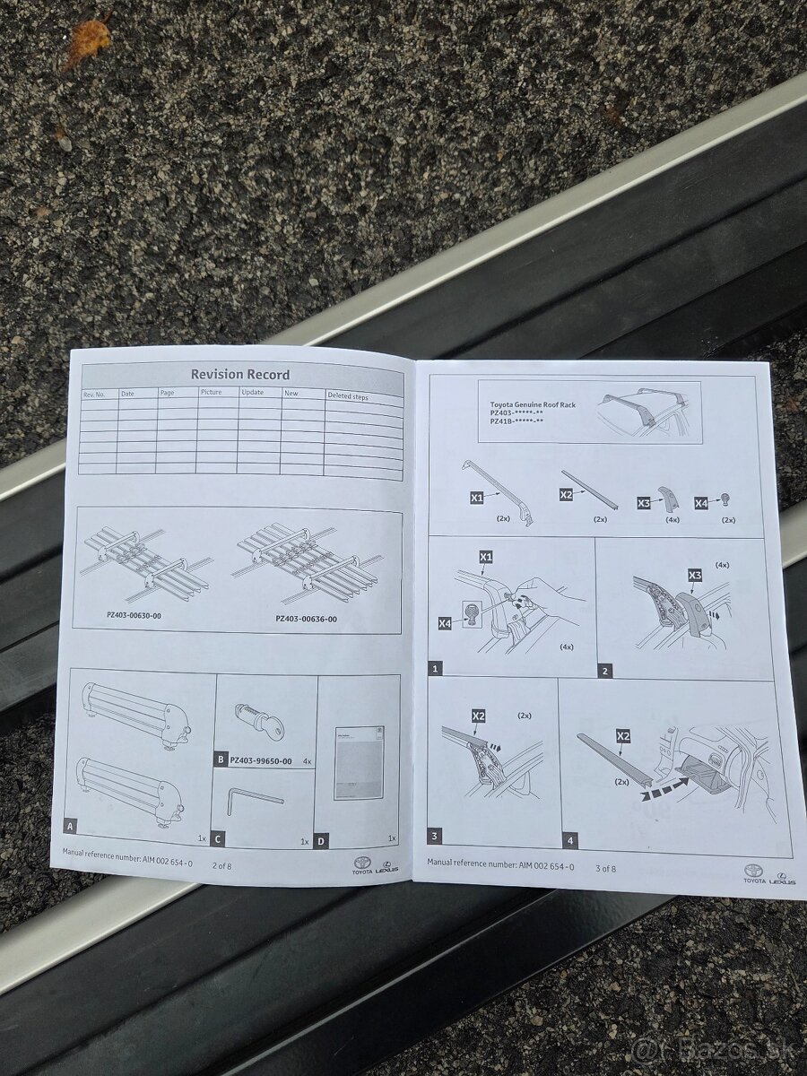 Predám originálny strešný nosič + nosič lyží Toyota-Lexus - 8