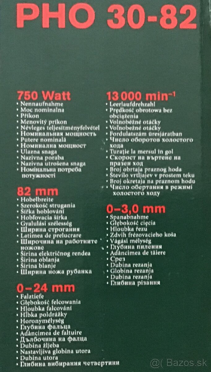 Ručný hoblík BOSCH PHO 30-82 - 8